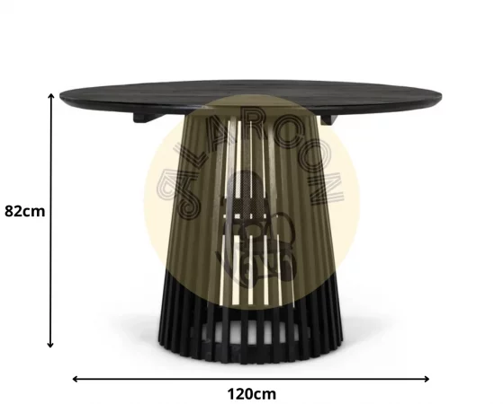 Mesa redonda de comedor en madera maciza mindi color wengué 120 cm-MOVIL (2)