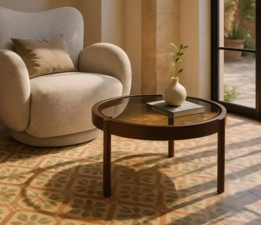 Mesas de Centro Hierro y Cristal 75x75x46 Cm - IXIA (3)