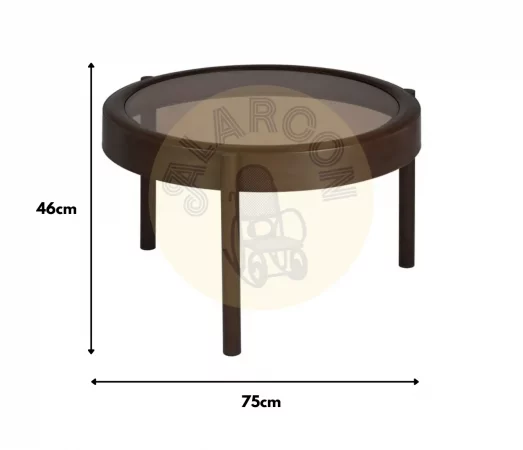 Mesas de Centro Hierro y Cristal 75x75x46 Cm - IXIA (5)