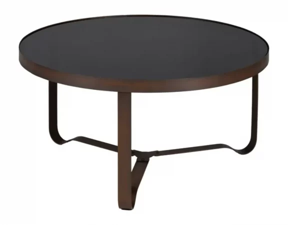 Mesas de Centro Hierro y Cristal Marron Oscuro 80x80x42 Cm - IXIA (5)