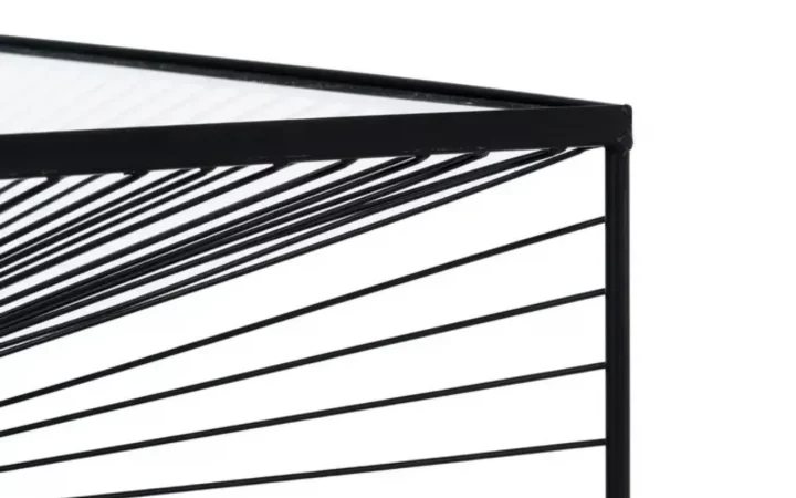 Mesas de Centro Hierro y Cristal Negro 81x81x38 Cm - IXIA (4)