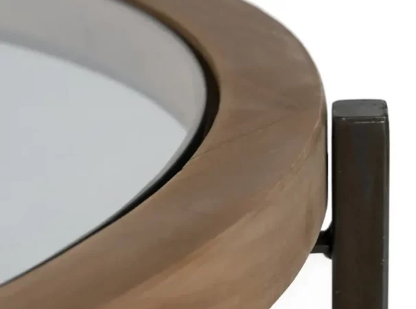 Mesas de Centro Hierro y Cristal Negro Natural 100x100x40 Cm - IXIA (2)