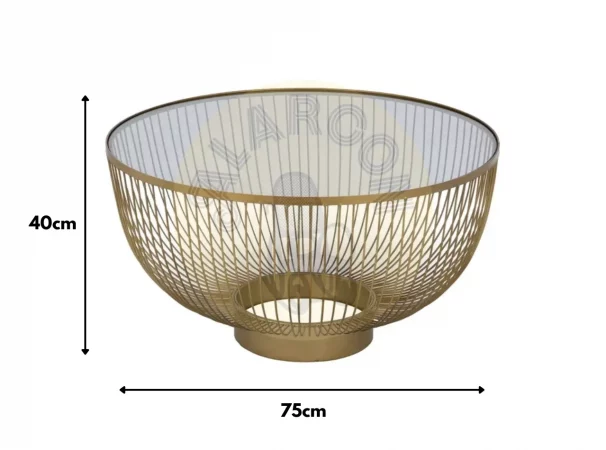Mesas de Centro Hierro y Cristal Oro 75x75x40 Cm - IXIA (4)