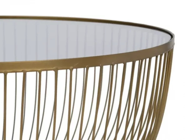 Mesas de Centro Hierro y Cristal Oro 75x75x40 Cm - IXIA (5)