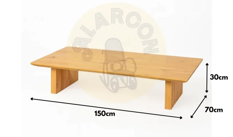 Mesas de Centro Madera de Mango Marron 150x70x30 Cm - IXIA (1)