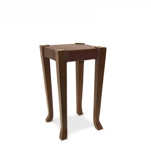 Mesita Auxiliar de Piel S2 de Madera de Teca y Piel - Moycor (2)