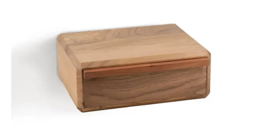 Mesita Flotante Barcelona Madera de Acacia 1 Cajon 40x30x15 Cm - Moycor (2)