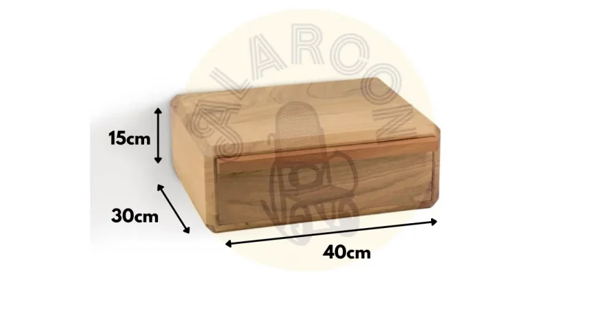 Mesita Flotante Barcelona Madera de Acacia 1 Cajon 40x30x15 Cm - Moycor (4)
