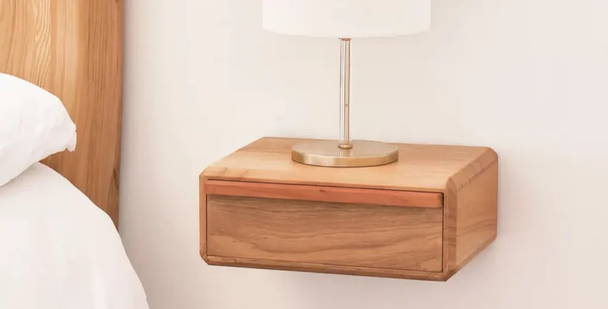 Mesita Flotante Barcelona Madera de Acacia 1 Cajon 40x30x15 Cm - Moycor (5)