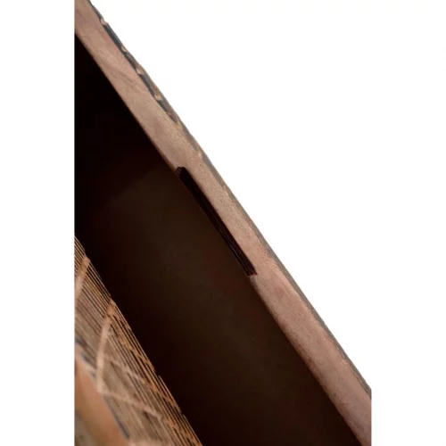 Mesita Noche Madera Acacia Tallada a Mano Patas Metal 2 Cajones Colección Yakarta 57x34x50 Cm - Giner y Colomer (6)