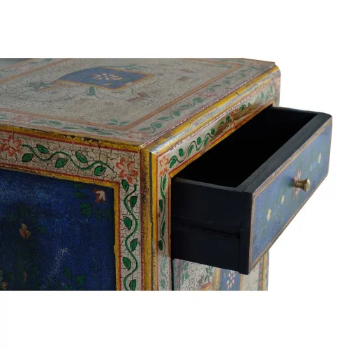 Mesita Noche Madera Mango 1 Puerta + 1 Cajón Pintada a Mano 46x34x60 Cm - Giner y Colomer (2)
