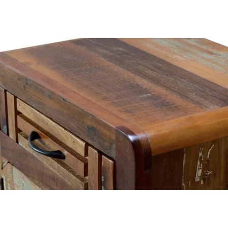 Mesita Noche Madera Reciclada 1 Cajón + 1 Puerta Patas Metal 50x40x60 Cm - Giner y Colomer (4)