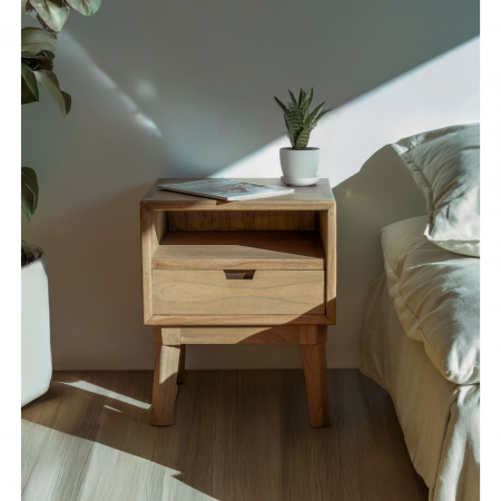 Mesita Scandi 1 Cajón 1 Hueco 45x40x55 Cm - Moycor (5)