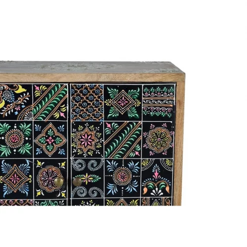 Mesita Telefonera 1 Cajón 2 Puertas Pintada a Mano Madera Mango 43x30x60 Cm - Giner y Colomer (1)