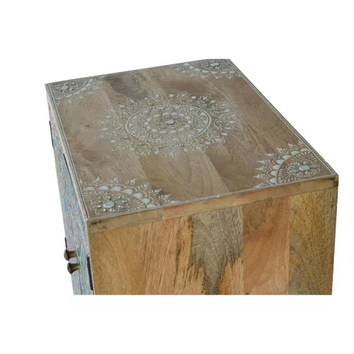 Mesita Telefonera 1 Cajón 2 Puertas Pintada a Mano Madera Mango 43x30x60 Cm - Giner y Colomer (4)