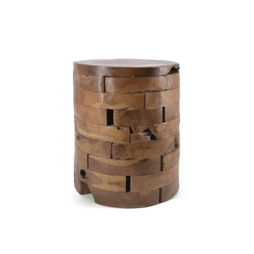 Mesita de Madera de Teca con Troncos Horizontales - Moycor (1)