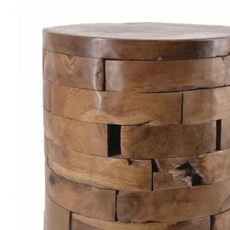 Mesita de Madera de Teca con Troncos Horizontales - Moycor (4)