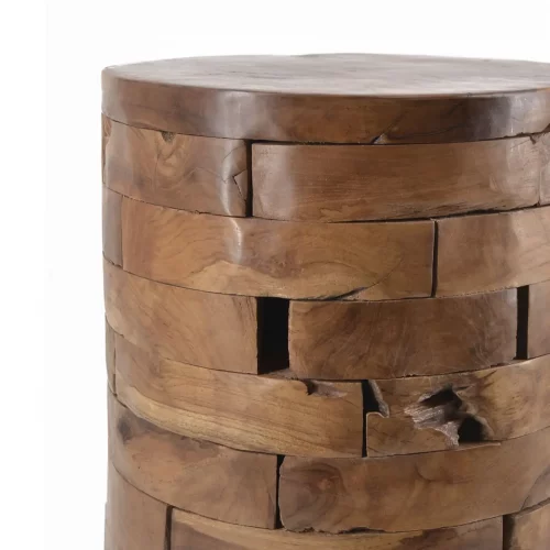 Mesita de Madera de Teca con Troncos Horizontales - Moycor (4)