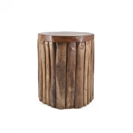 Mesita de Madera de Teca de Troncos Verticales - Moycor (1)