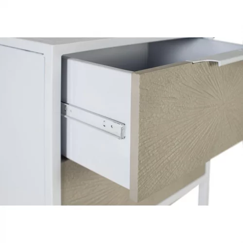 Mesita de Metal y Resina de Color Blanco 50x40x60 Cm - Giner y Colomer (3)