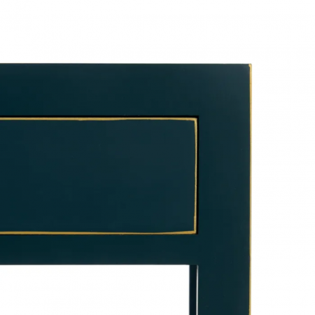Mesita de Noche Azul de Madera DM Estilo Oriental 1 Cajón 2 Puertas - IXIA (10)