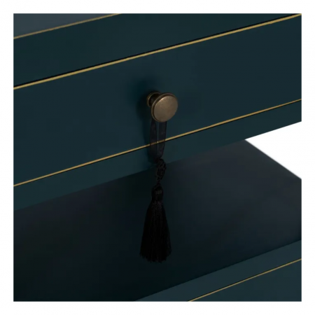 Mesita de Noche Azul de Madera DM Estilo Oriental 1 Cajón 2 Puertas - IXIA (6)