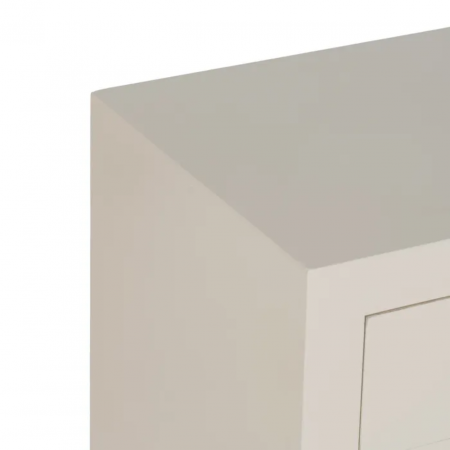 Mesita de Noche Blanca de Madera DM Estilo Oriental 2 Cajones - IXIA (4)