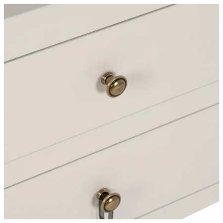 Mesita de Noche Blanca de Madera DM Estilo Oriental 2 Cajones - IXIA (6)