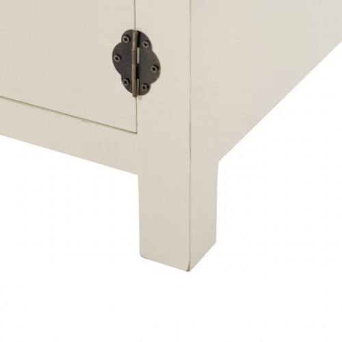 Mesita de Noche Blanco de Madera DM Estilo Oriente 1 Cajon 2 Puertas - IXIA (12)