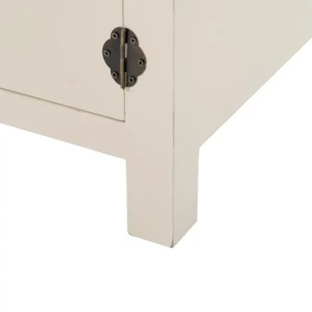 Mesita de Noche Blanco de Madera DM Estilo Oriente 1 Cajon 2 Puertas - IXIA (12)