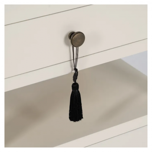 Mesita de Noche Blanco de Madera DM Estilo Oriente 1 Cajon 2 Puertas - IXIA (6)