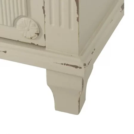 Mesita de Noche Crema de Madera de Abeto 3 Cajones - IXIA (10)