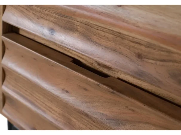 Mesita de Noche Madera Maciza de Acacia Natural 45x36x61 Cm - Giner y Colomer (5)