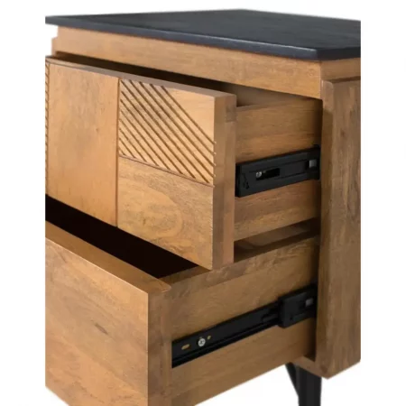 Mesita de Noche Madera Mango 50x40x55 Cm - Giner y Colomer (1)