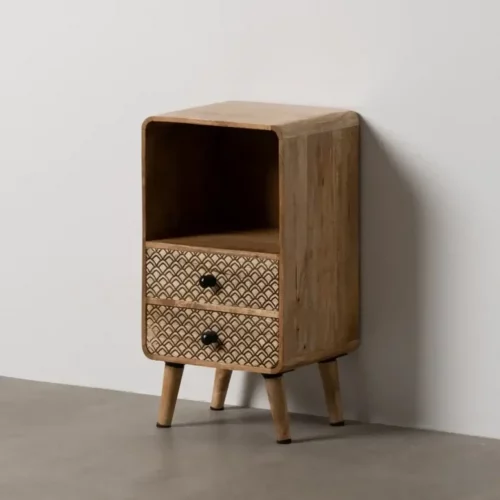 Mesita de Noche Madera Mango Dormitorio 29x25x53 Cm - IXIA (5)