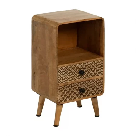 Mesita de Noche Madera Mango Dormitorio 29x25x53 Cm - IXIA (8)