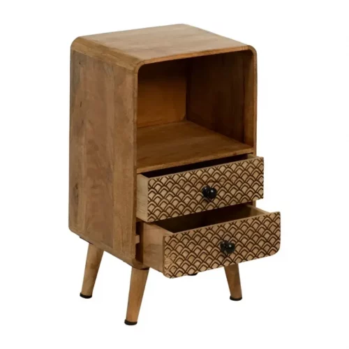 Mesita de Noche Madera Mango Dormitorio 29x25x53 Cm - IXIA (9)