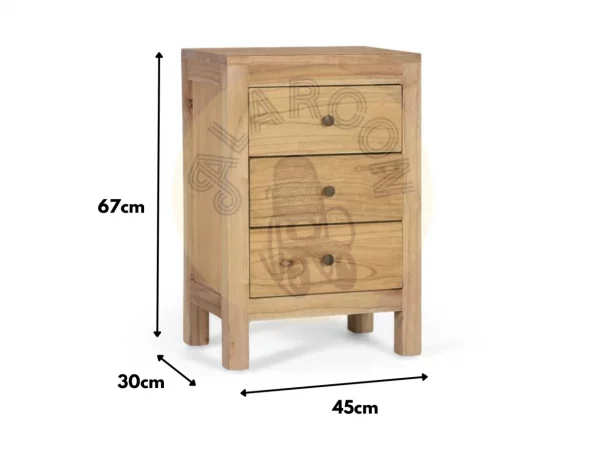 Mesita de Noche Madera Mindi Natural 45x30x67 Cm - Giner y Colomer (1)