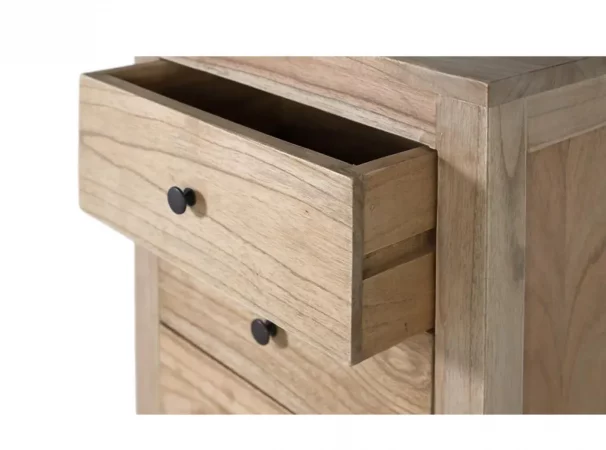 Mesita de Noche Madera Mindi Natural 45x30x67 Cm - Giner y Colomer (2)