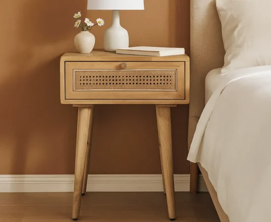 Mesita de Noche Madera de Mango Natural 45x40x61 Cm - Giner y Colomer (2)