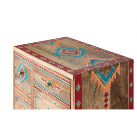 Mesita de Noche Madera de Mango Pintado a Mano 42x30x66 Cm - Giner y Colomer (2)