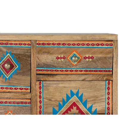 Mesita de Noche Madera de Mango Pintado a Mano 42x30x66 Cm - Giner y Colomer (4)