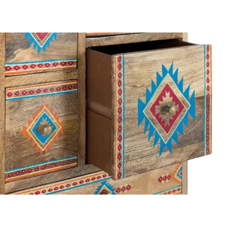 Mesita de Noche Madera de Mango Pintado a Mano 42x30x66 Cm - Giner y Colomer (6)