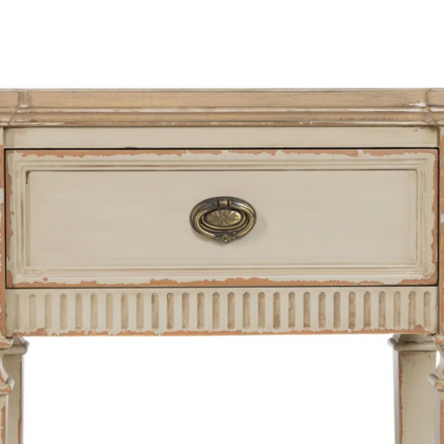 Mesita de Noche Natural-Crema de Madera de Abeto 1 Cajón - IXIA (6)