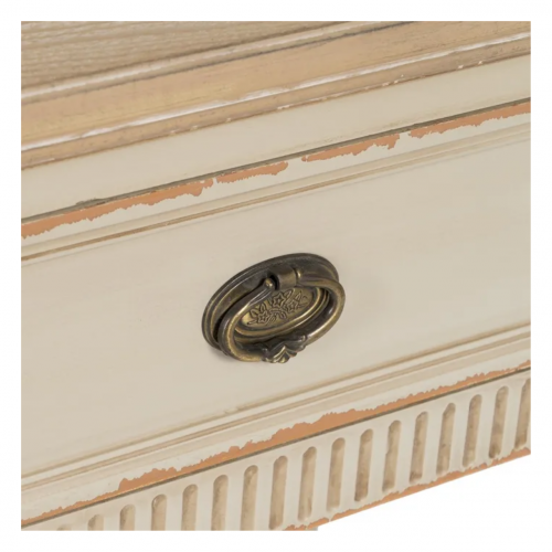 Mesita de Noche Natural-Crema de Madera de Abeto 1 Cajón - IXIA (8)