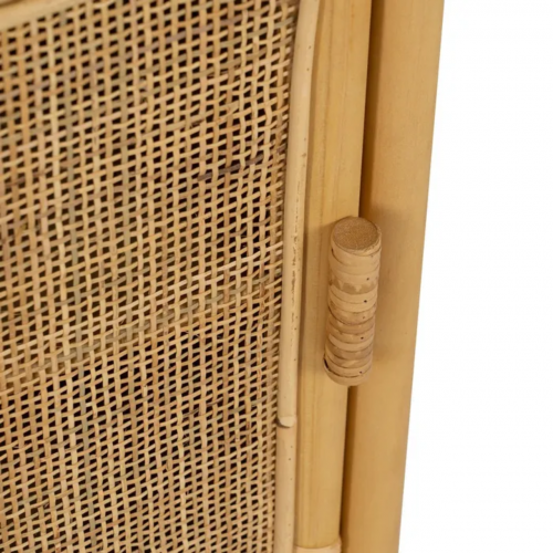 Mesita de Noche Natural de Madera de Ratán 1 Puerta - IXIA (6)