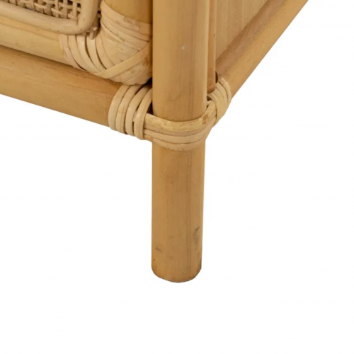Mesita de Noche Natural de Madera de Ratán 1 Puerta - IXIA (8)