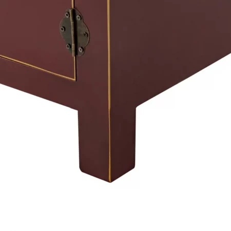 Mesita de Noche Teja de Madera de Madera de Abeto Esilo Oriental 1 Cajón 2 Puertas - IXIA (12)