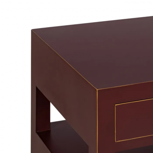 Mesita de Noche Teja de Madera de Madera de Abeto Esilo Oriental 1 Cajón 2 Puertas - IXIA (4)