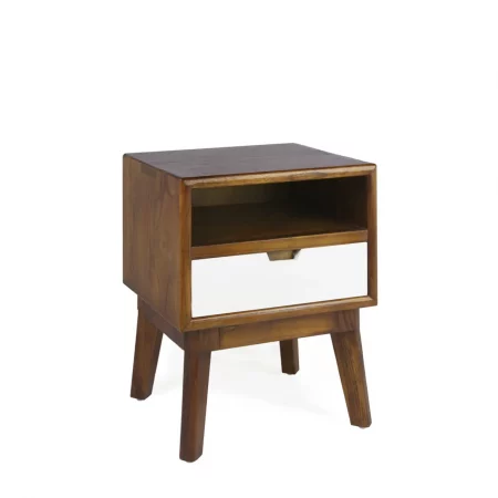 Mesita de Noche con 1 Cajón y 1 Hueco Colección Artic 45x40x55 Cm - Moycor (1)